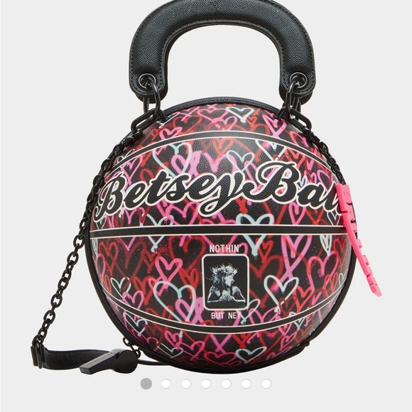 Betsey Johnson Heart Basketball Crossbody Bag - Picture 2 of 6